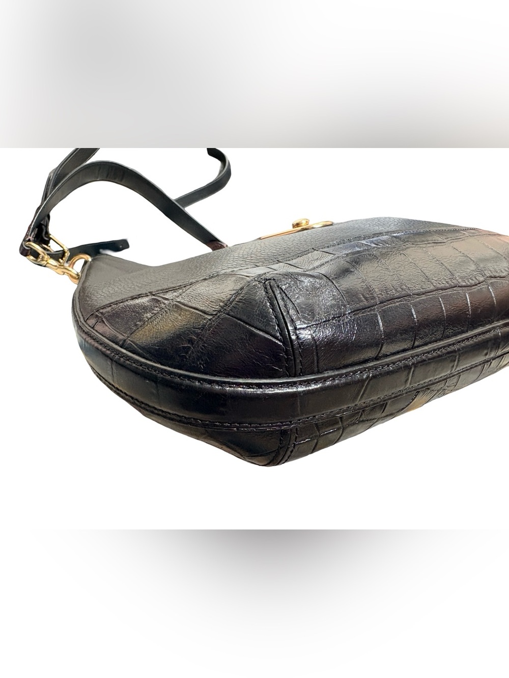 Coach Amber Hobo F48636 Black Exotic Mix Pebbled Leather Shoulder Bag - Picture 7 of 10